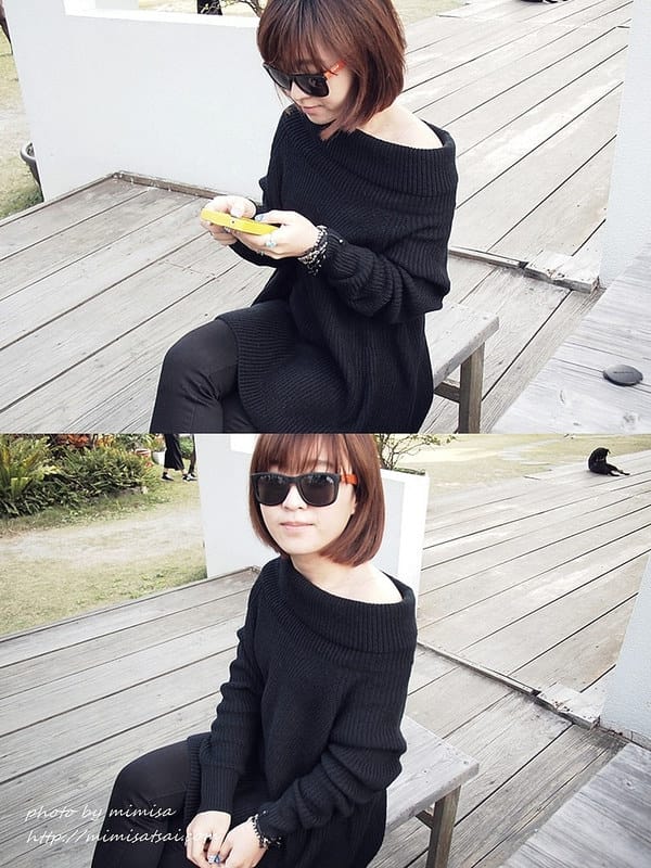 [分享] FE’CHA 露肩傘狀毛衣、短版襯衫、條紋T-shirt