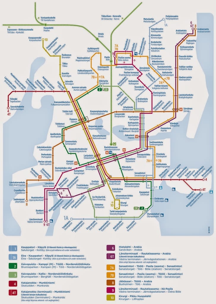 赫爾辛基tram路線圖